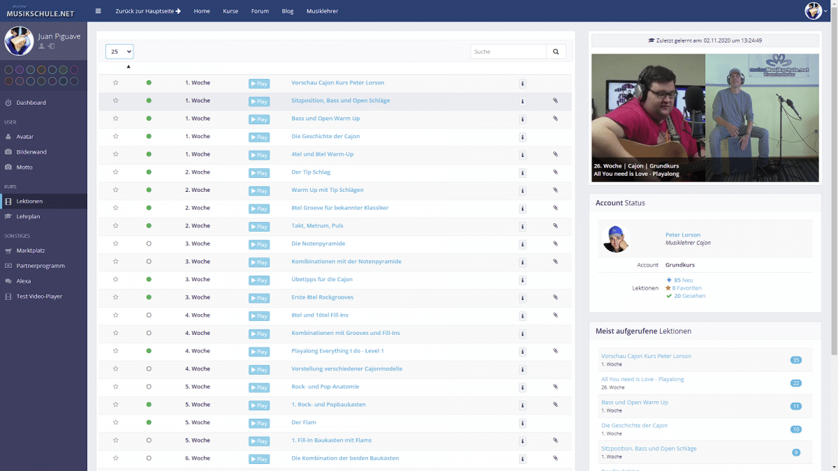 Cajon lernen für Anfänger OnlineUnterricht per Video