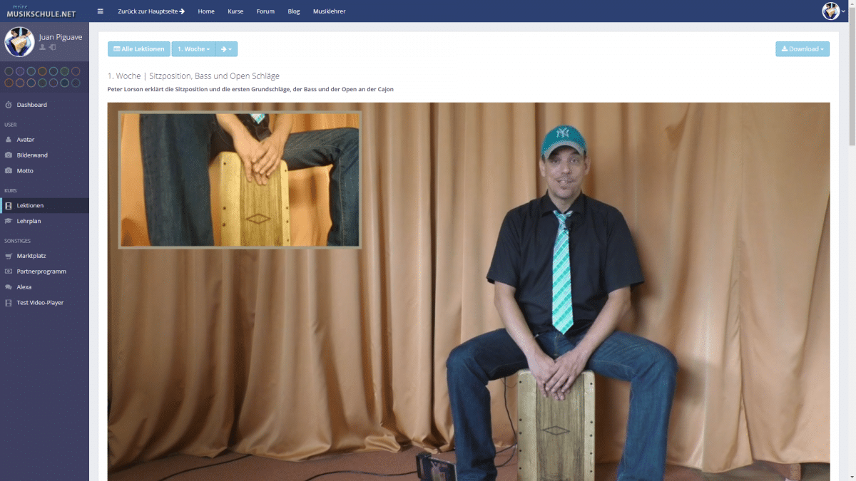 Cajon lernen für Anfänger OnlineUnterricht per Video
