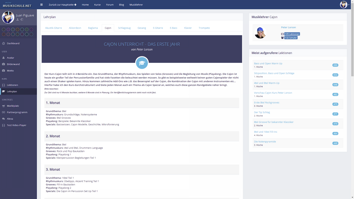 Cajon lernen für Anfänger OnlineUnterricht per Video