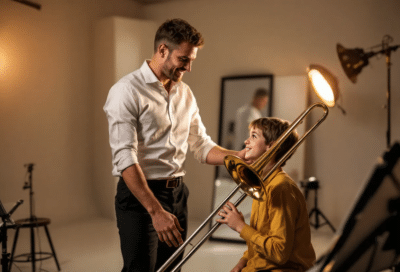 Posaune lernen mit Lehrer