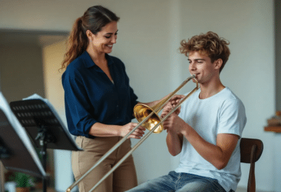 Posaune lernen mit Lehrer